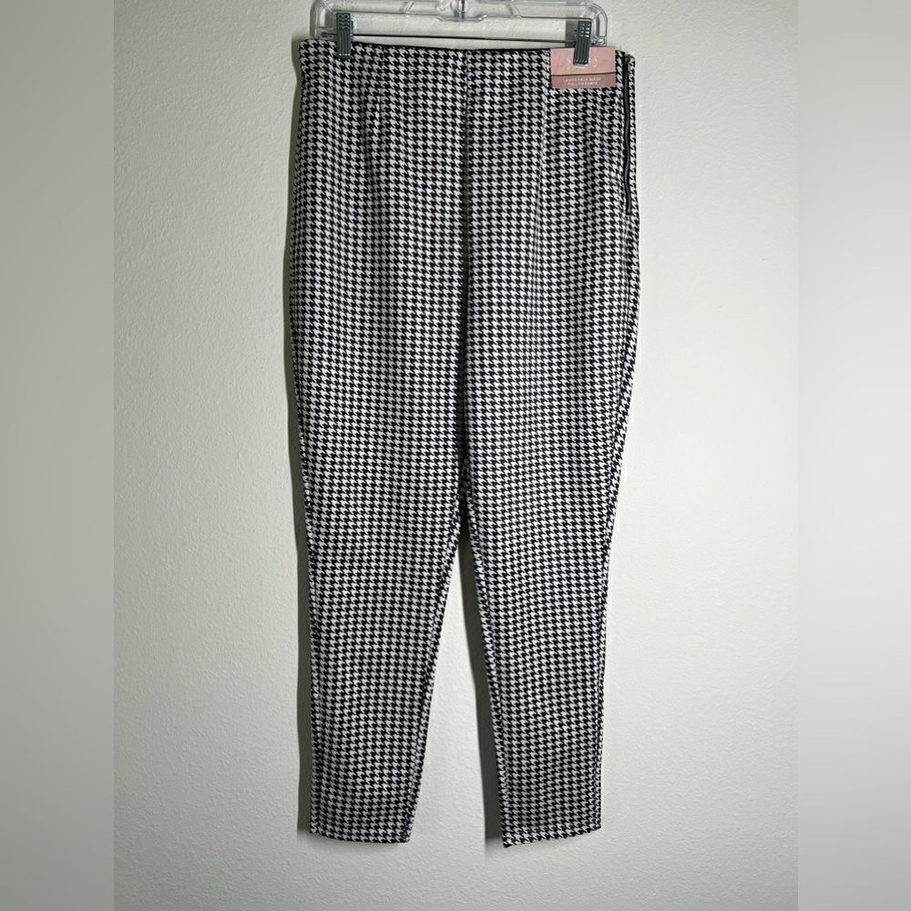 Legacy Park Avenue Stretch Pull-On Pant Black White French print Size L NWT